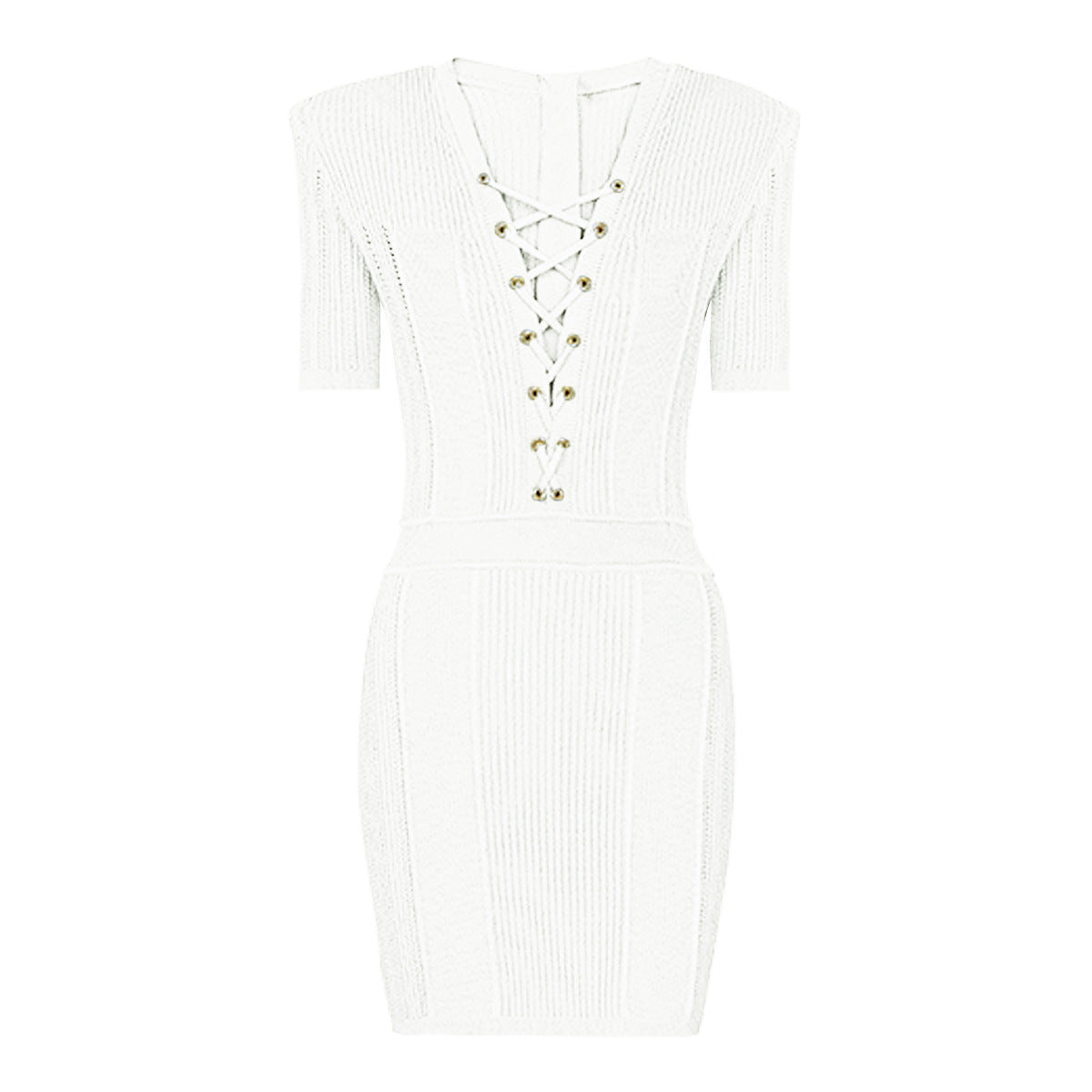 UNIKCOSA Velora V-Neck Knit Dress With Drawstring Waist 💫