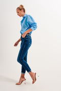 High rise skinny jeans in darkwash