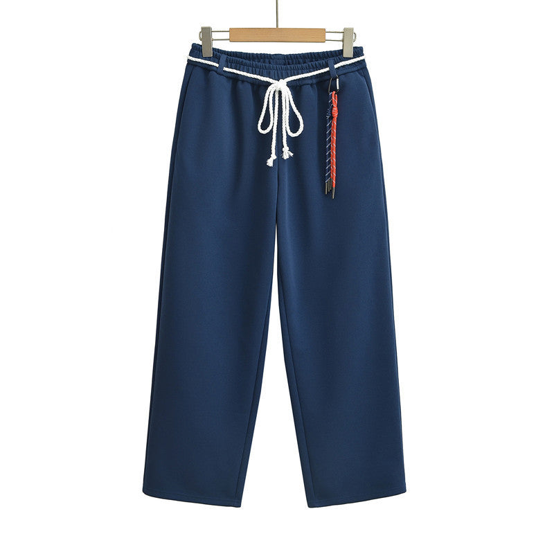 UNIKCOSA Velora Tie Rope Wide Leg Pants Navy Blue 💫