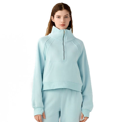 UNIKCOSA VelvetWarm Luxe Short Sports Sweatshirt for Women ❄️