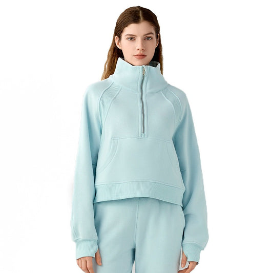 UNIKCOSA VelvetWarm Luxe Short Sports Sweatshirt for Women ❄️