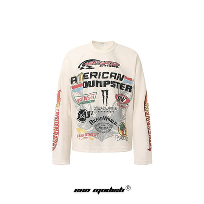 UNIKCOSA StreetTone Long Sleeve Graphic T-Shirt 🖤