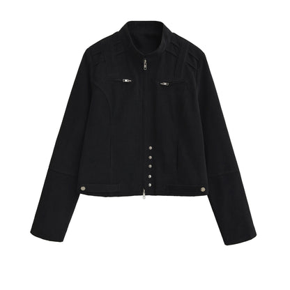 UNIKCOSA Velora Zipper Jacket Womens Top Slim Fit Cotton 🌆