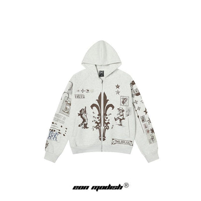 UNIKCOSA Velora Graffiti Print Cardigan Sweatshirt 💫