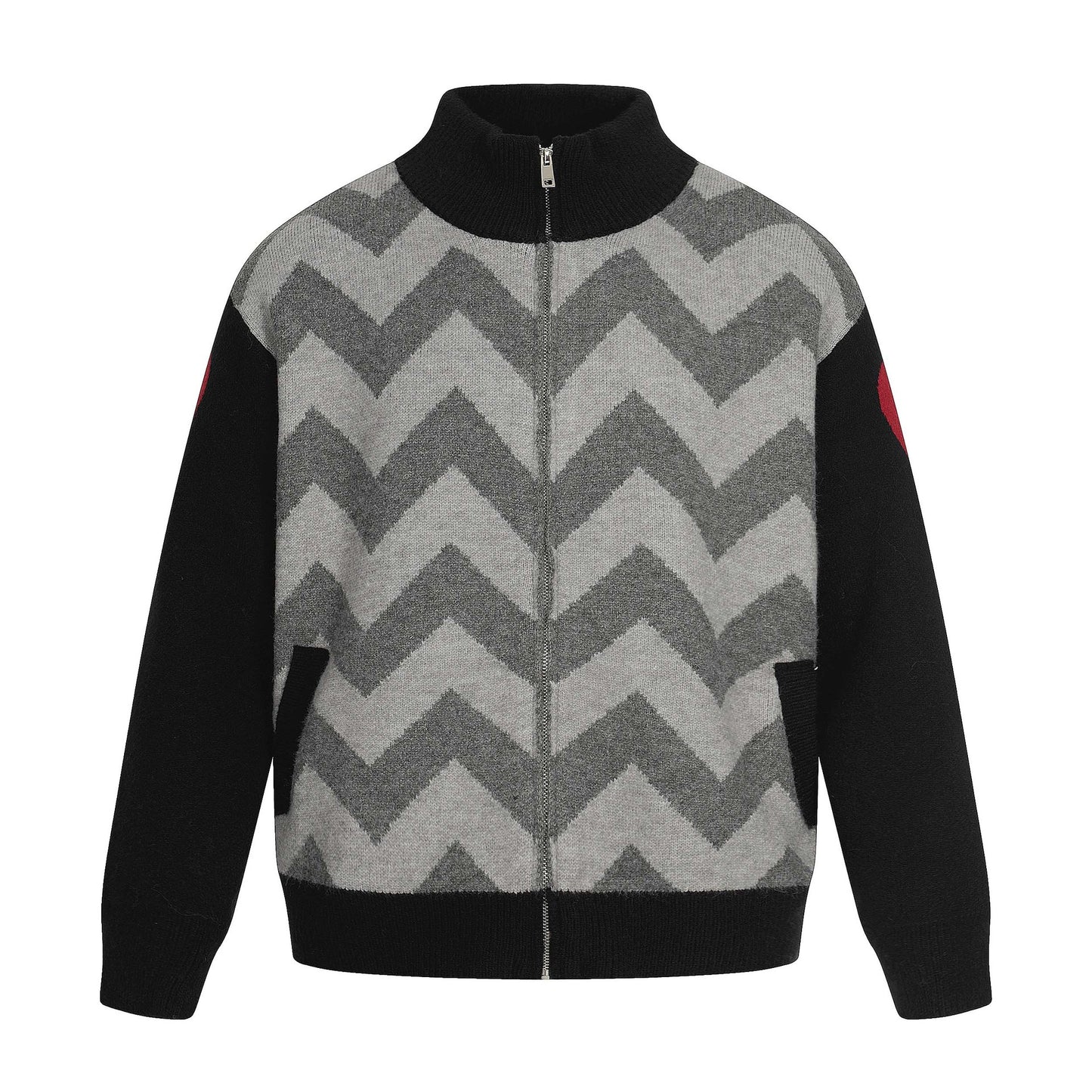 UNIKCOSA NoirFit Color Block DiamondGrid Cardigan Sweater 🌆