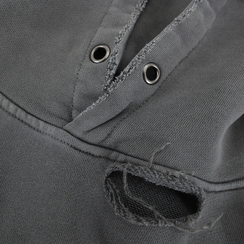 UNIKCOSA NoirFit Distressed Hoodie Winter Loose Fit 💫