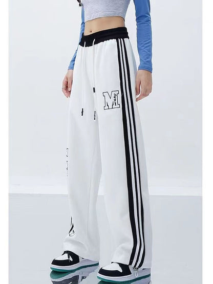UNIKCOSA UrbanSoul High-Waist Alphabet Stripe Sweatpants 💫
