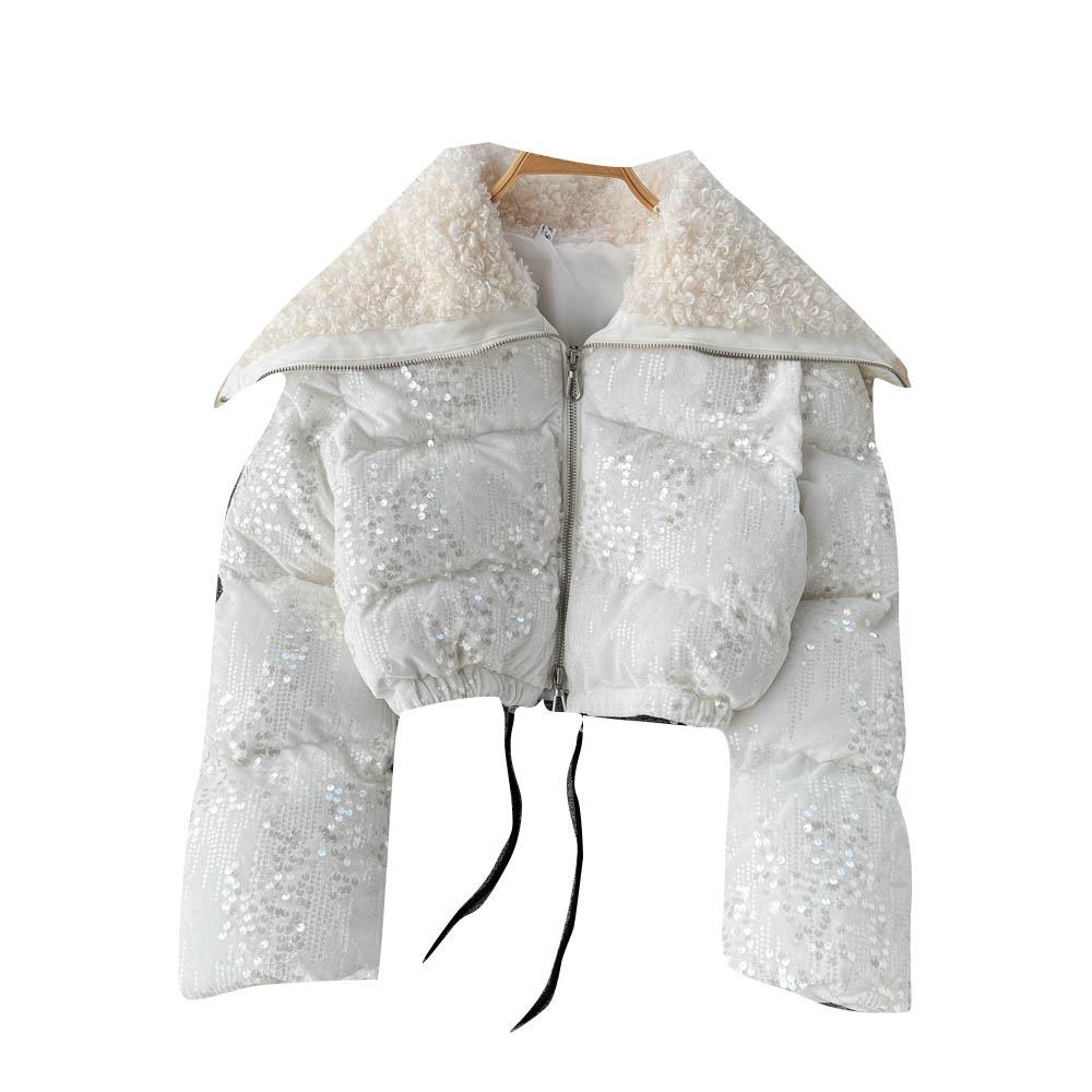 UNIKCOSA Velora Sequin Velvet Parka Lux Short Coat 💫