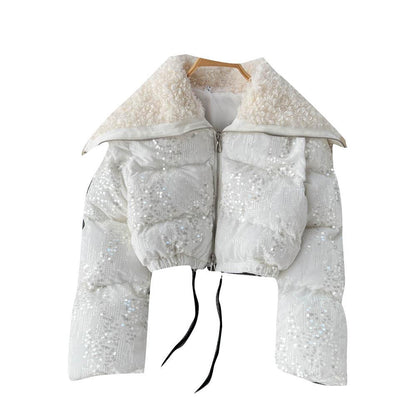 UNIKCOSA Velora Sequin Velvet Parka Lux Short Coat 💫