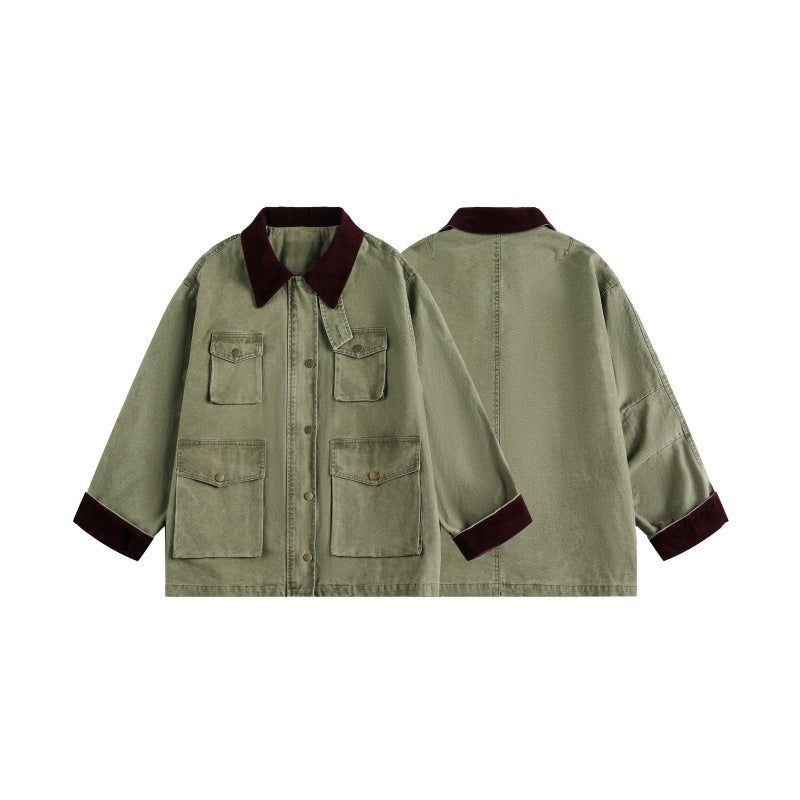 UNIKCOSA UrbanSoul Military Green Multi Pocket Jacket 🌆