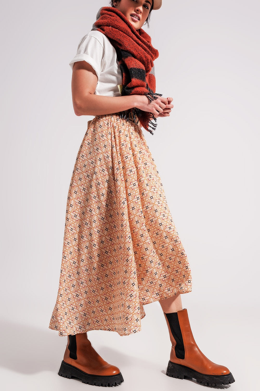 90s Midi skirt in geo print
