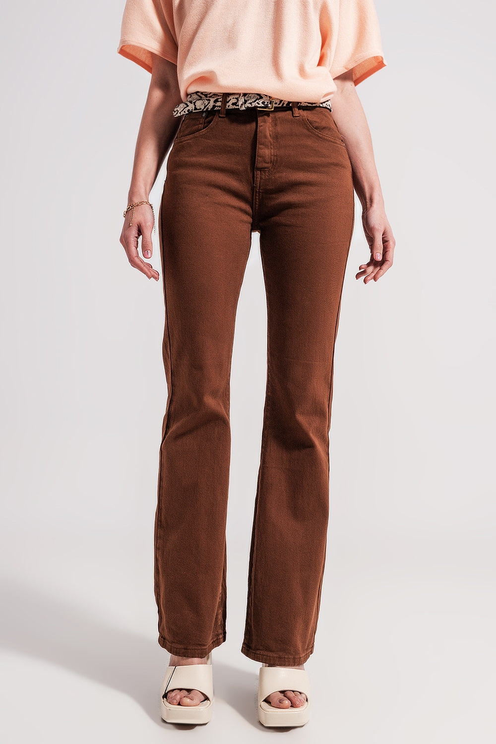 Chocolate flared jeans