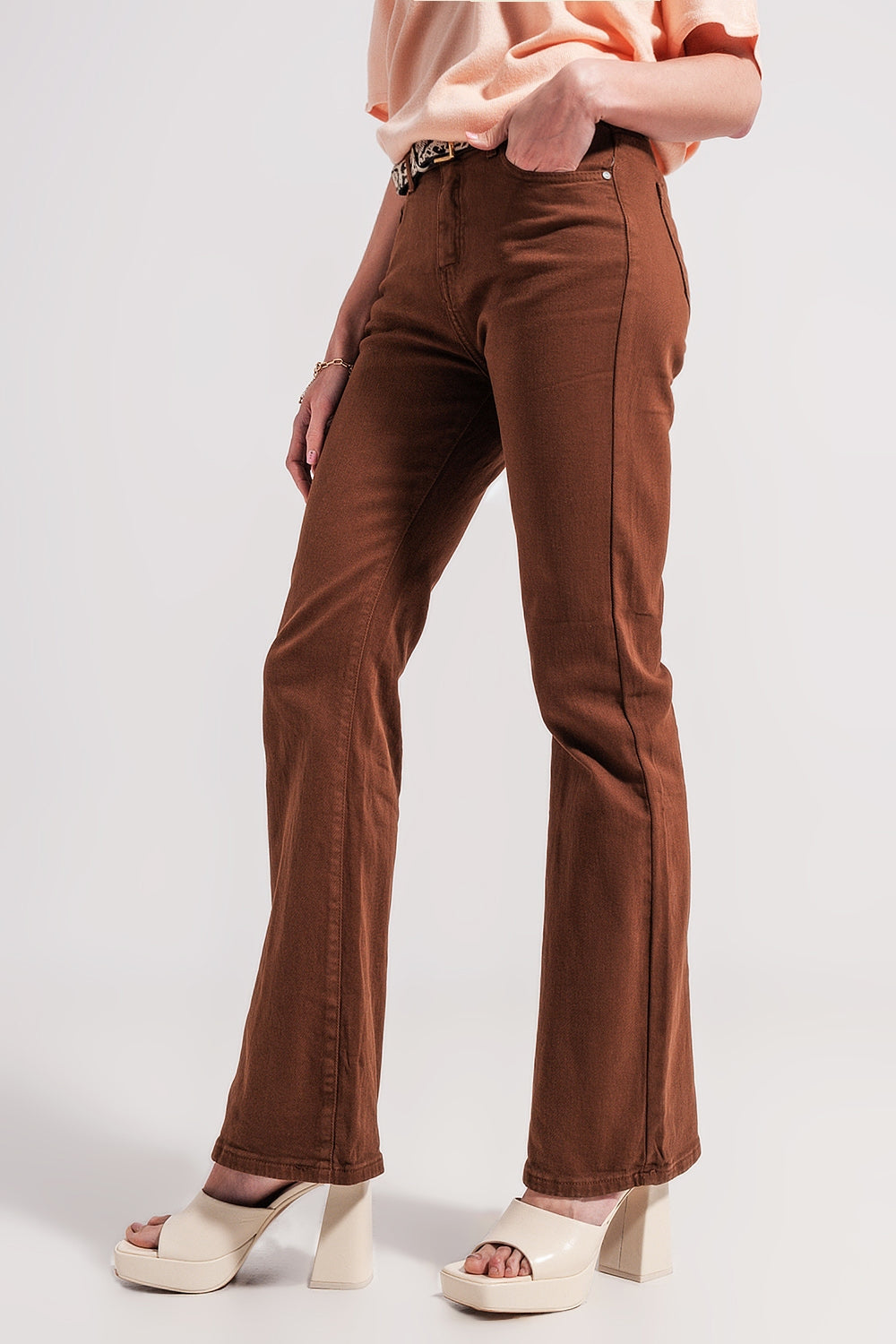 Chocolate flared jeans