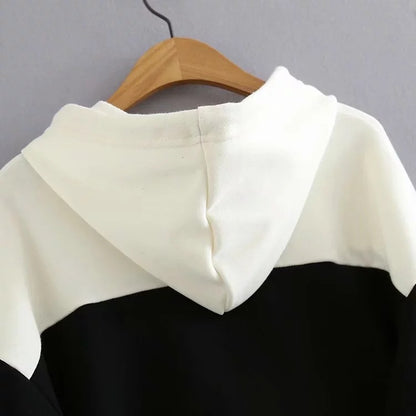 UNIKCOSA Velora Striped Panel Hoodie Loose Fit Cotton 💫