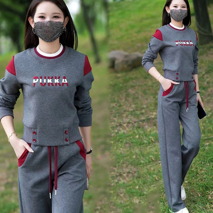 UNIKCOSA Velora Wide-Leg Two-Piece Set Loose Top Trousers 💫