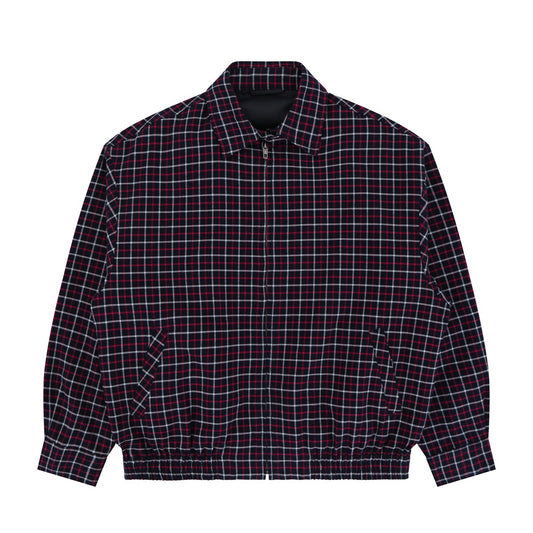 UNIKCOSA NoirFit Wine Red Plaid Long Sleeve Jacket 💫