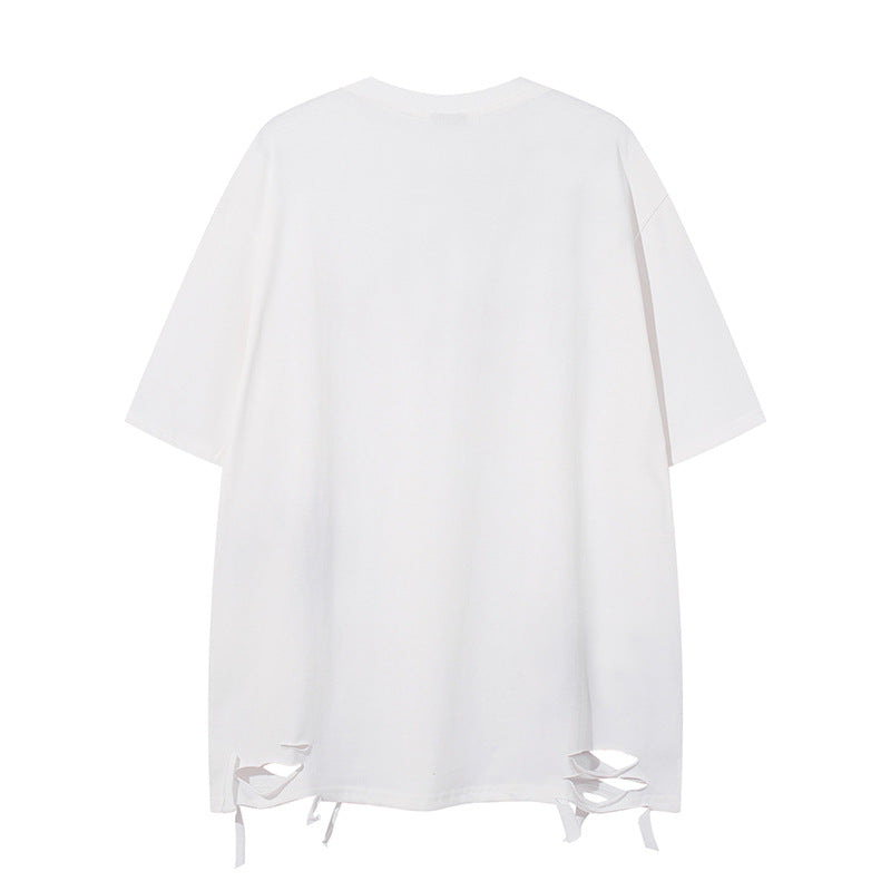 UNIKCOSA LuxeEase Slashed Patchwork Short Sleeve Tee 💫