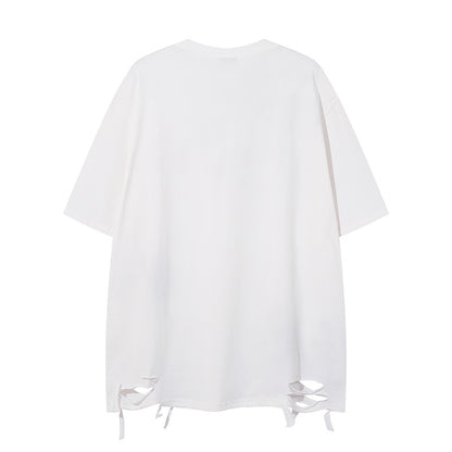 UNIKCOSA LuxeEase Slashed Patchwork Short Sleeve Tee 💫