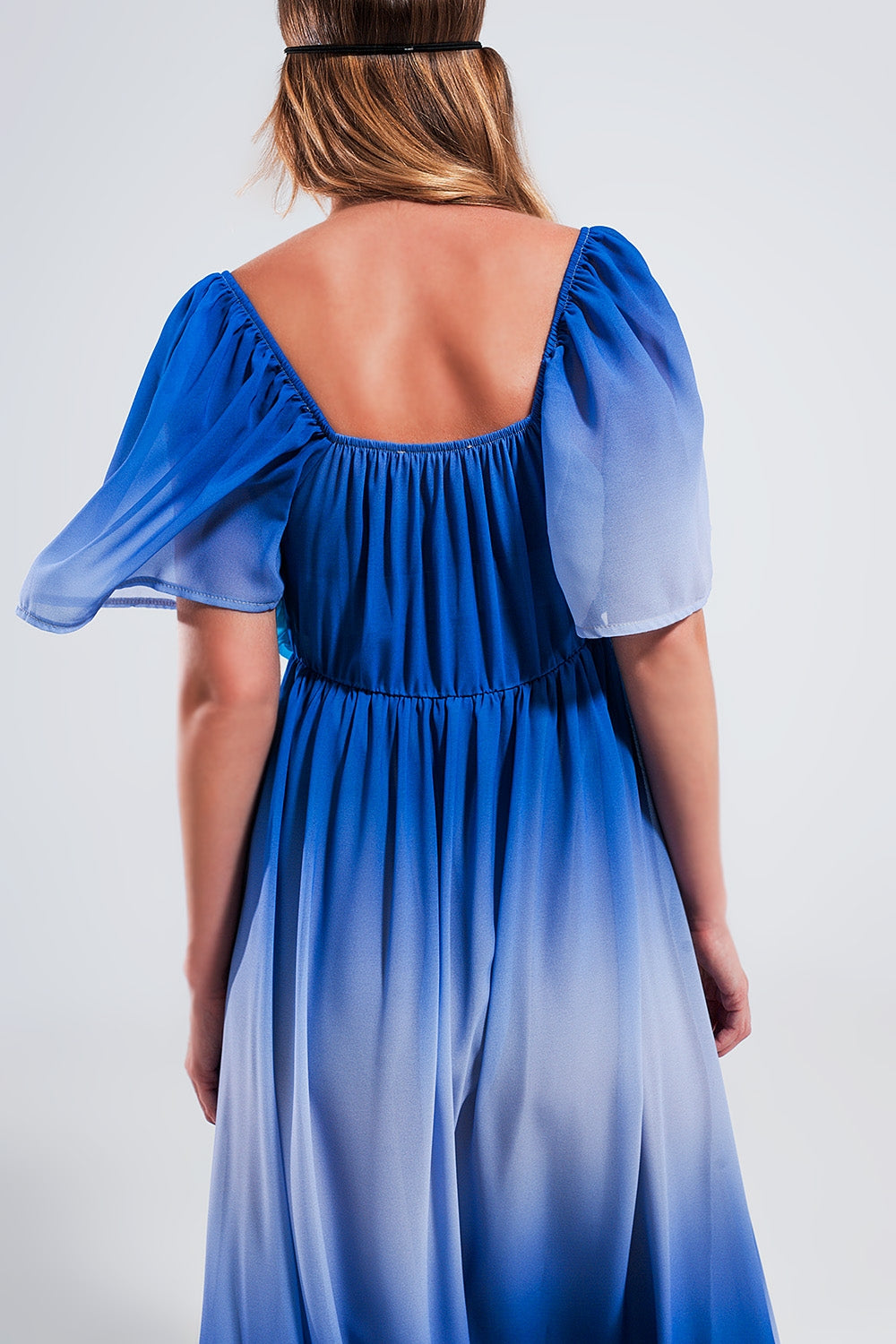 Ombre sweetheart maxi dress in blue
