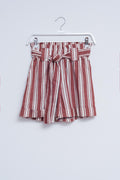 Shorts with paperbag waist in orange