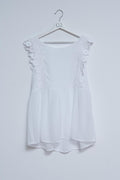 Broderie frill detail top in white