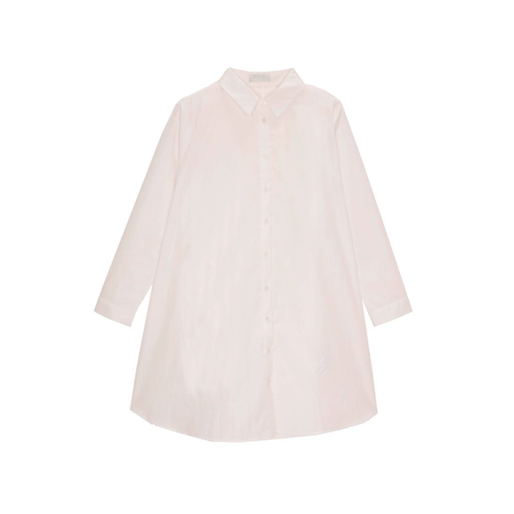 Oversized Poplin A-line Shirt in White