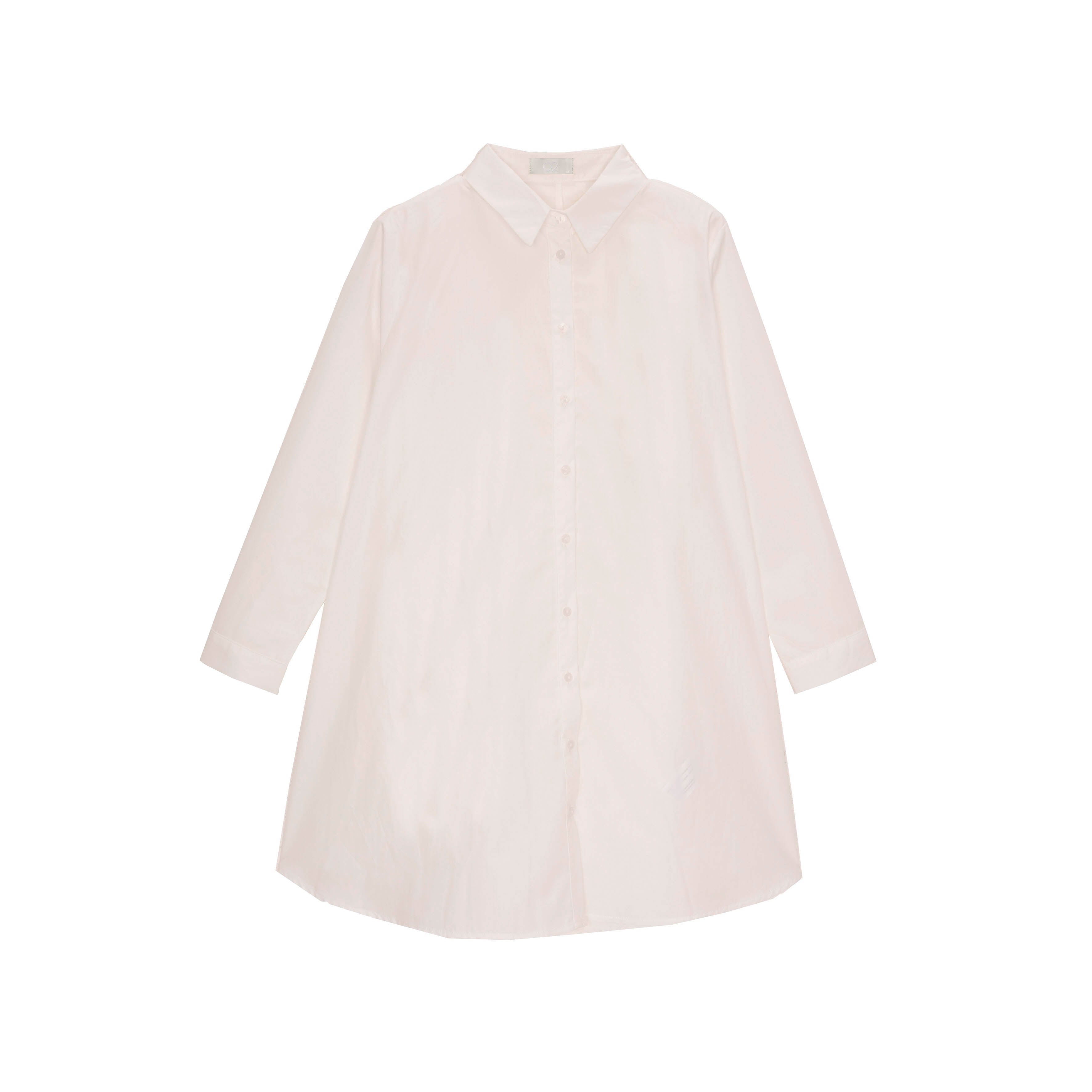 Oversized Poplin A-line Shirt in White