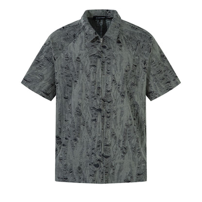 UNIKCOSA UrbanSoul Men's Zipper Ripped Short Sleeve Shirt 🌆