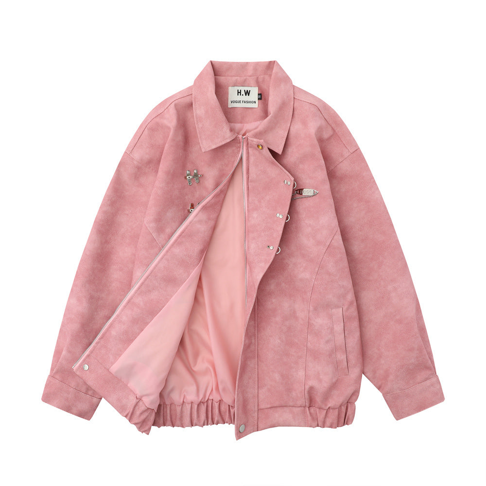 UNIKCOSA UrbanSoul PU Leather Jacket Loose Lapel Edition 🔥