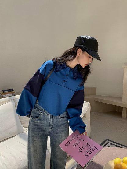 UNIKCOSA Velora Korean Style Color Matching Pullover 💫