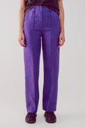 Straight leg tailored pants in purple