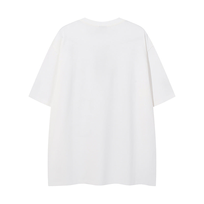 UNIKCOSA RetroMuse Denim Patch Embroidered T Shirt Men 💫