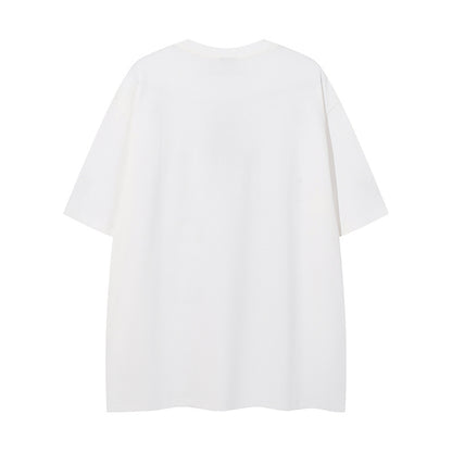 UNIKCOSA RetroMuse Denim Patch Embroidered T Shirt Men 💫