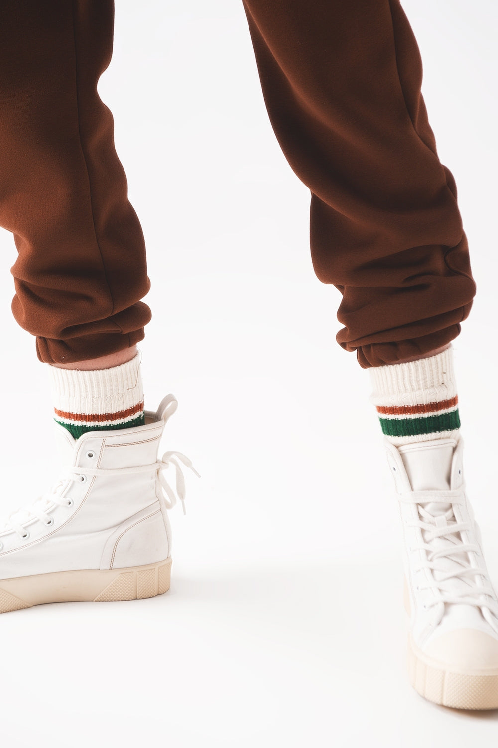 Cotton jogger in brown