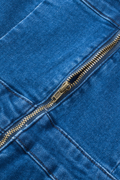 UNIKCOSA Velora Denim Jumpsuit Flared Leg Spaghetti Strap 💫