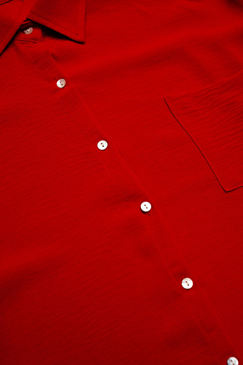 Pocket detail oversized shirt in red