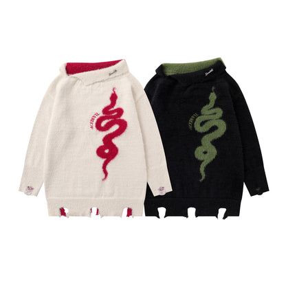 UNIKCOSA UrbanSoul Diagonal Collar Knitwear Pullover 💫