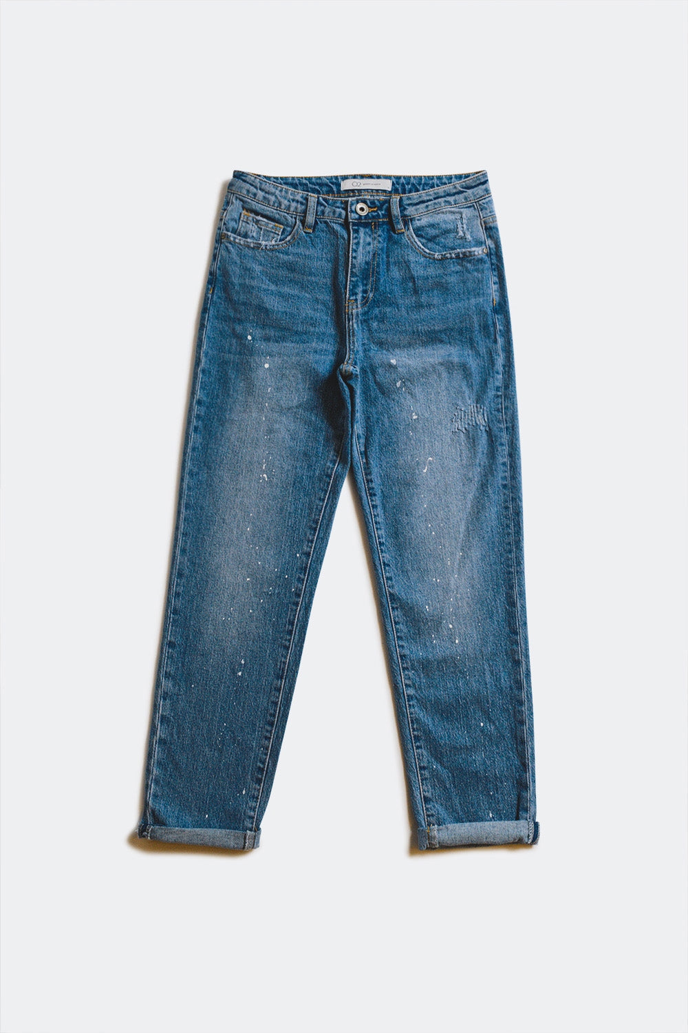 Bleach splatter mom jeans