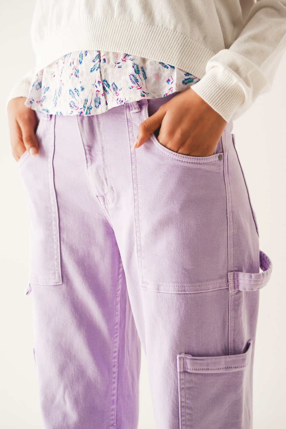 Cargo pants in purple