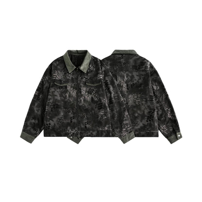 UNIKCOSA RetroMuse Snake Pattern Workwear Jacket Luxe 💫