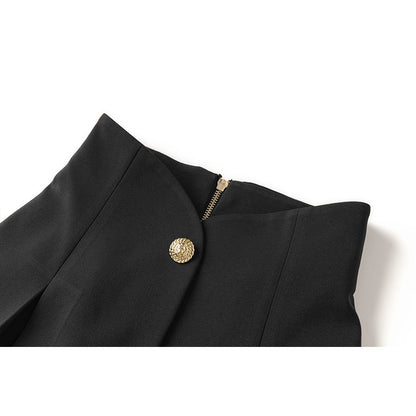 UNIKCOSA LuxeEase Black High Waisted Pleated Skirt Zipper 💫