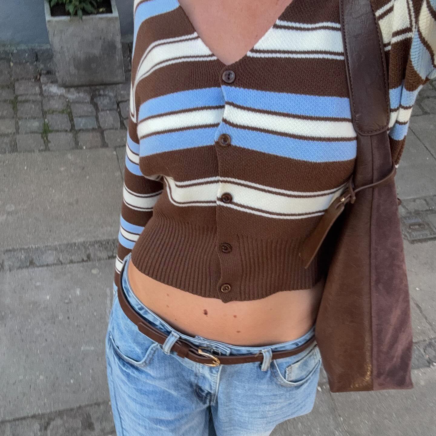 UNIKCOSA RetroMuse Retro Style Striped V Neck Cardigan 💫