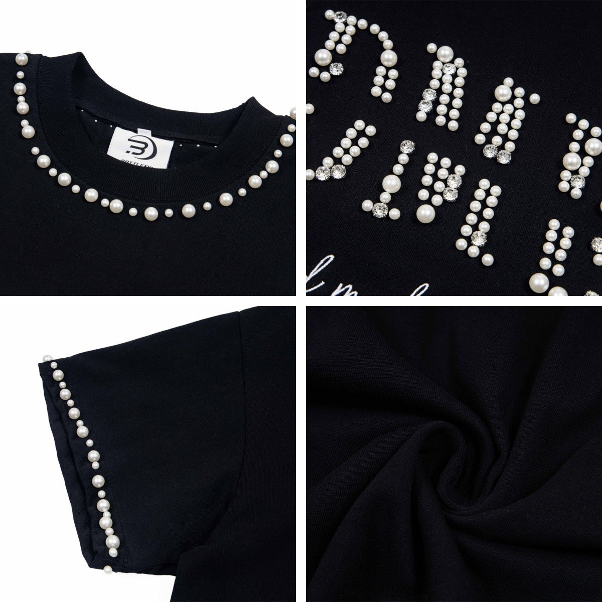 UNIKCOSA PearlEdge Heavy Beaded Oversized T-Shirt for Men 💠 (Unisex Fit)