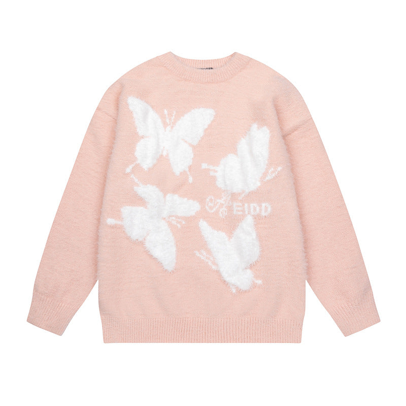 UNIKCOSA LuxeEase Butterfly Jacquard Knit Sweater 💫