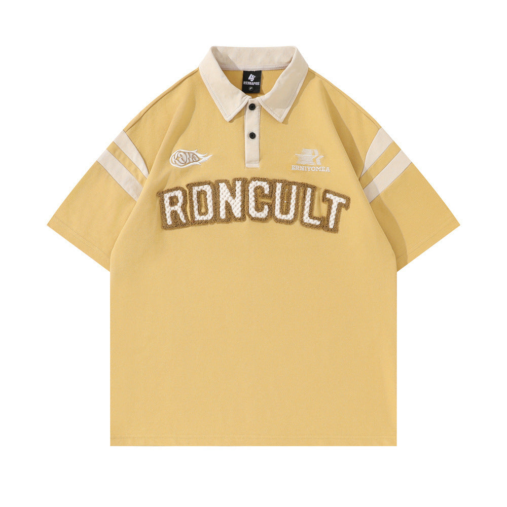 UNIKCOSA UrbanSoul Embroidered Letter Short Sleeve Top 💫