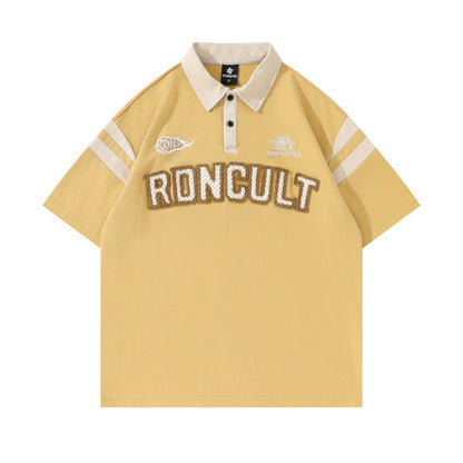 UNIKCOSA UrbanSoul Embroidered Letter Short Sleeve Top 💫