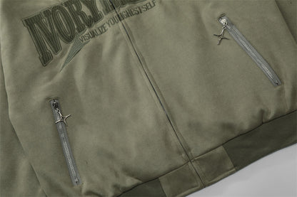 UNIKCOSA LuxeEase Letter Embroidered Pilot Jacket Bomber 💫