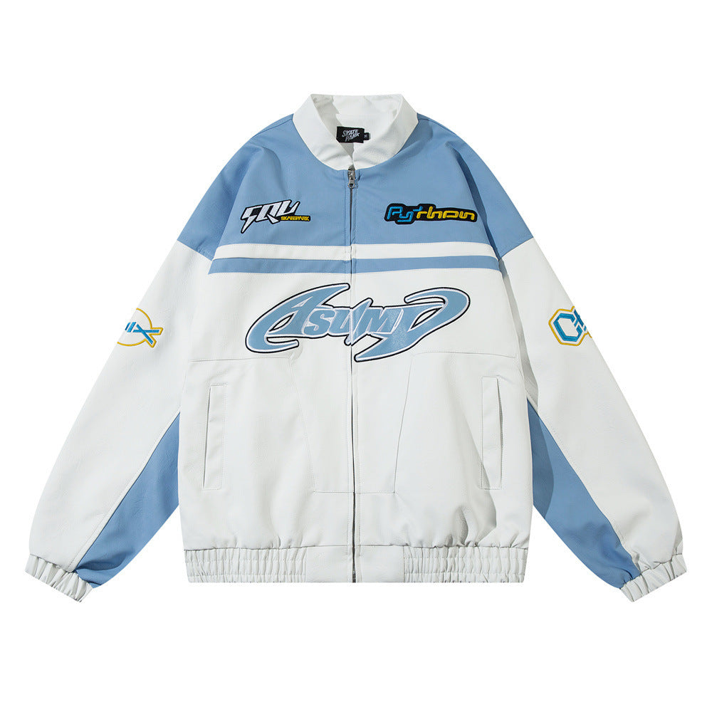 UNIKCOSA Velora Racing Leather Jacket Streetwear 🔥