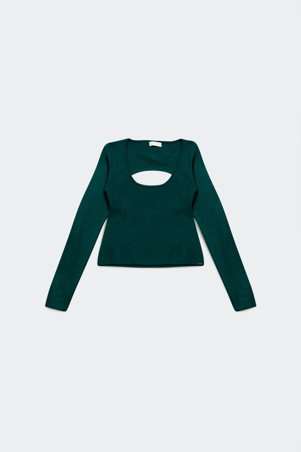 Open back jumper in green