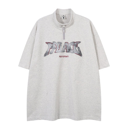 UNIKCOSA UrbanSoul Letter Patchwork Short Sleeve Tee 💫